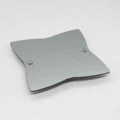 Targa Neutra in Alluminio Composito Silver Spazzolato tipologia Stella 4 Punte