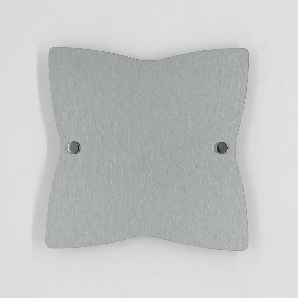 Targa Neutra in Alluminio Composito Silver Spazzolato tipologia Stella 4 Punte