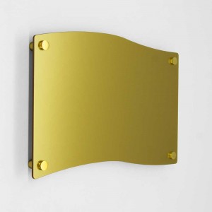 Targa Neutra in Plexiglass Gold tipologia Bandiera