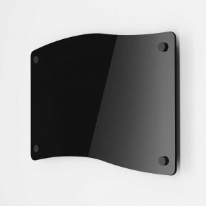 Targa Neutra in Plexiglass Nero Lucido tipologia Bandiera