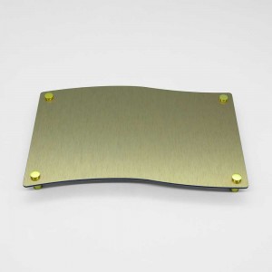 Targa Neutra in Alluminio Composito Oro Spazzolato tipologia Bandiera