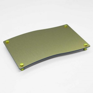 Targa Neutra in Alluminio Composito Oro Spazzolato tipologia Bandiera