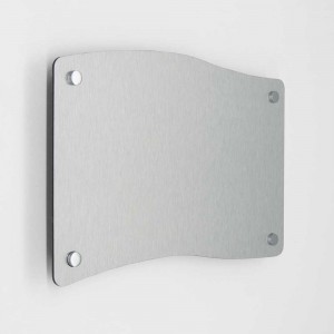 Targa Neutra in Alluminio Composito Silver Spazzolato tipologia Bandiera