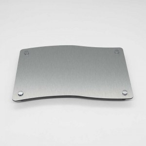Targa Neutra in Alluminio Composito Silver Spazzolato tipologia Bandiera