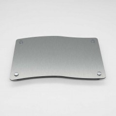 Targa Neutra in Alluminio Composito Silver Spazzolato tipologia Bandiera