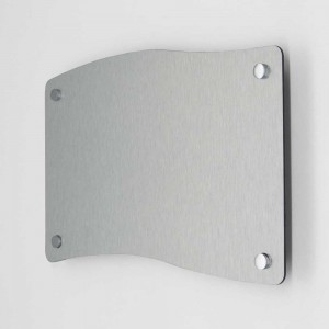 Targa Neutra in Alluminio Composito Silver Spazzolato tipologia Bandiera