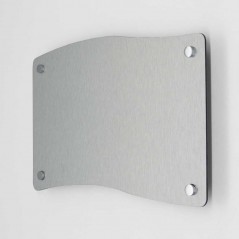 Targa Neutra in Alluminio Composito Silver Spazzolato tipologia Bandiera