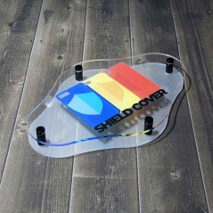 Targa Doppia Lastra in Plexiglass Satinato Stampata Rombo Arrotondato