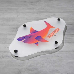 Targa in Plexiglass Satinato Stampata Rombo Arrotondato