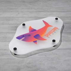Targa in Plexiglass Satinato Stampata Rombo Arrotondato