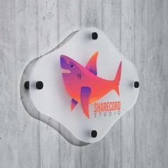 Targa in Plexiglass Satinato Stampata Rombo Arrotondato