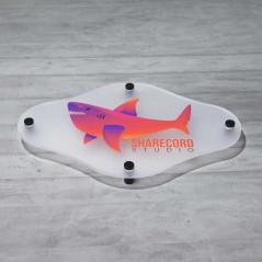 Targa in Plexiglass Satinato Stampata Rombo Arrotondato