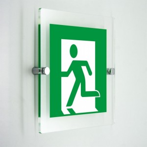 Uscita di emergenza a sinistra - in plexiglass trasparenti da parete E001