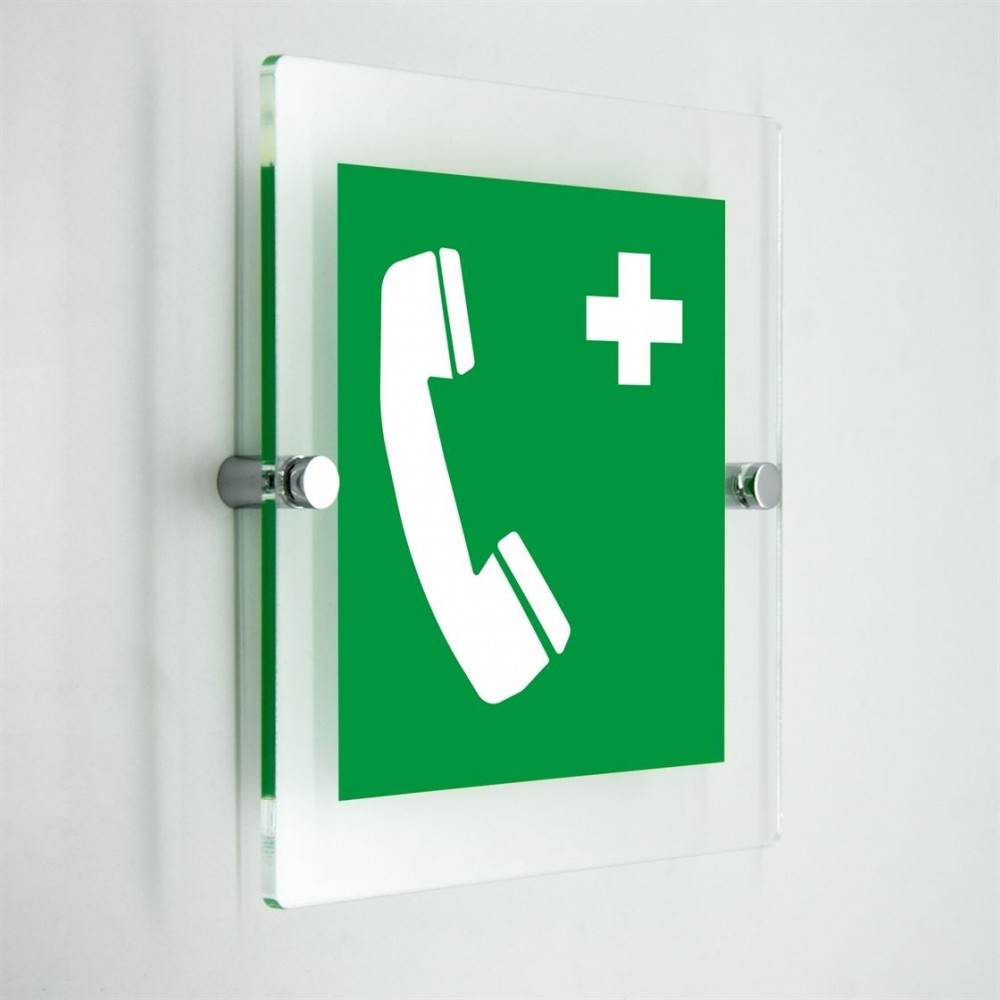 Telefono di emergenza - in plexiglass trasparenti da parete E004