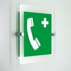 Telefono di emergenza - in plexiglass trasparenti da parete E004