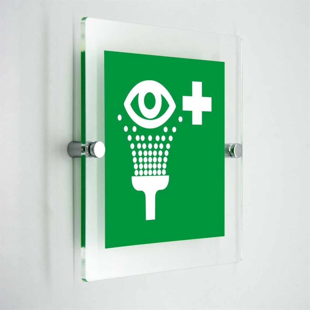 Lavaocchi di emergenza - in plexiglass trasparenti da parete E011