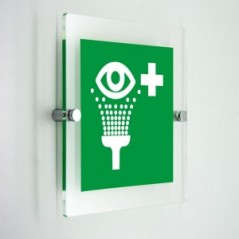 Lavaocchi di emergenza - in plexiglass trasparenti da parete E011