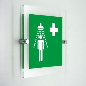 Doccia di emergenza - in plexiglass trasparenti da parete E012