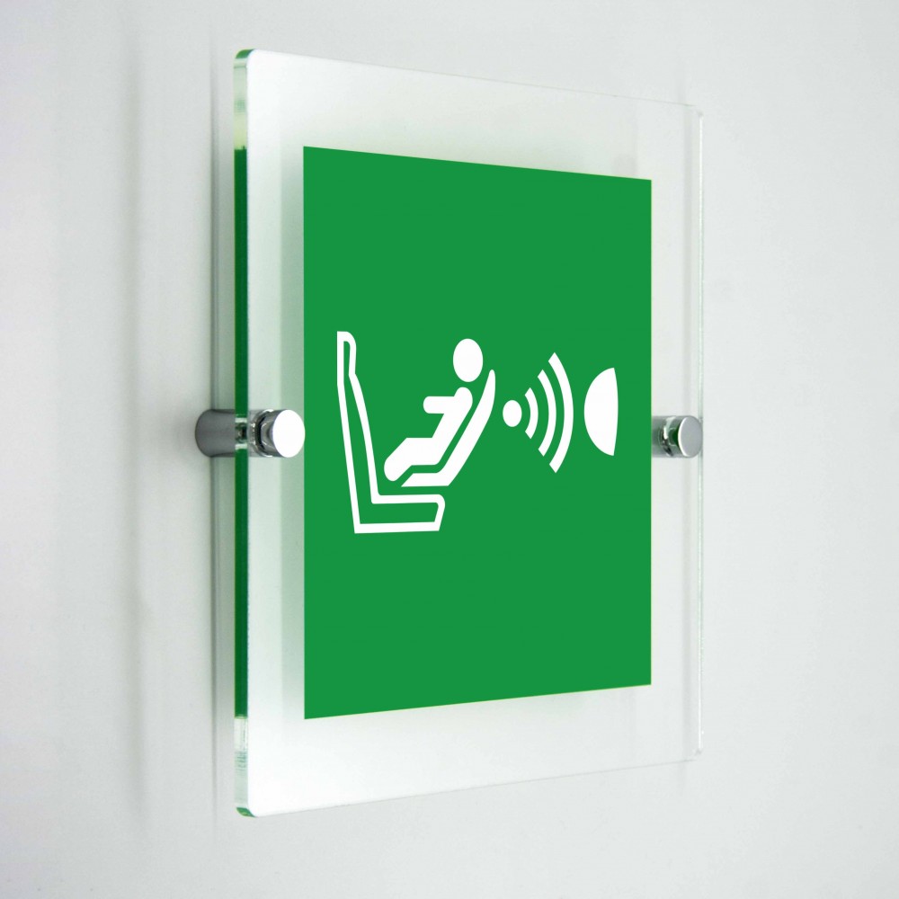 Sistema di rilevamento presenza e orientamento seggiolino CPOD - in plexiglass trasparenti da parete E014