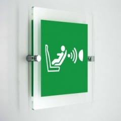 Sistema di rilevamento presenza e orientamento seggiolino CPOD - in plexiglass trasparenti da parete E014