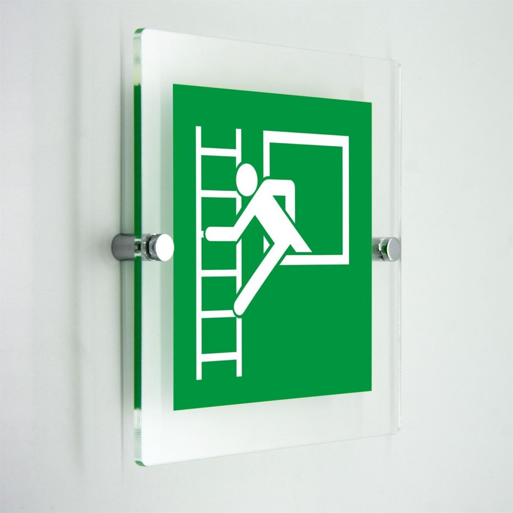 Finestra di emergenza con scala di emergenza - in plexiglass trasparenti da parete E016