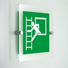 Finestra di emergenza con scala di emergenza - in plexiglass trasparenti da parete E016