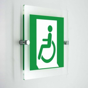 Uscita d'emergenza disabili sinistra - in plexiglass trasparenti da parete E026