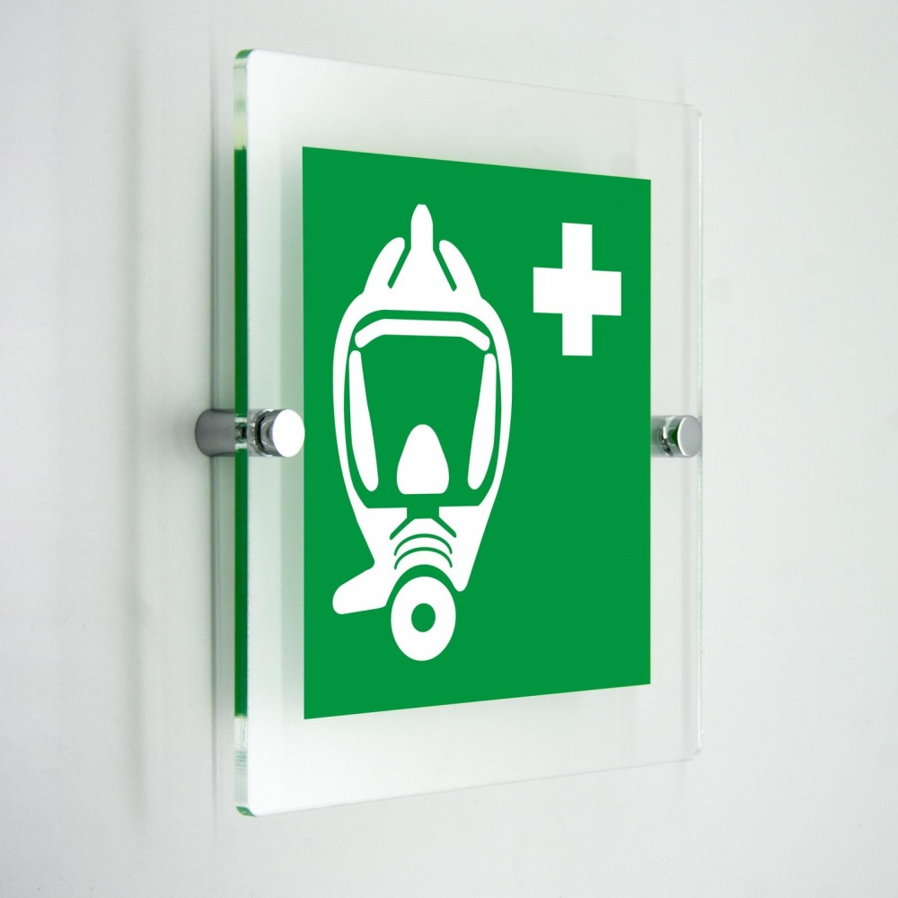 Autorespiratore - in plexiglass trasparenti da parete E029