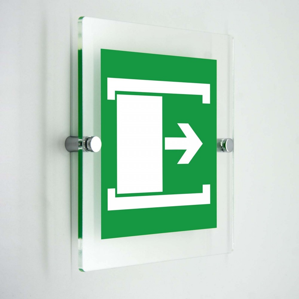 Porta con apertura scorrevole verso destra - in plexiglass trasparenti da parete E033