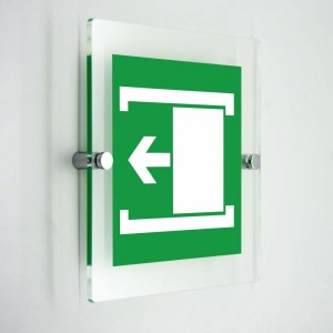 Porta con apertura scorrevole verso sinistra - in plexiglass trasparenti da parete E034