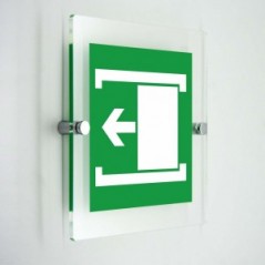 Porta con apertura scorrevole verso sinistra - in plexiglass trasparenti da parete E034