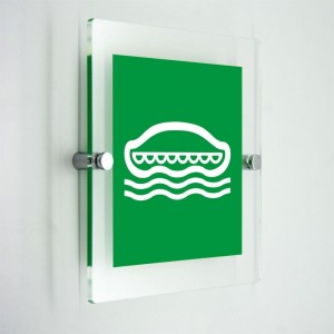 Scialuppa di salvataggio - in plexiglass trasparenti da parete E036