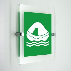 Zattera di salvataggio - in plexiglass trasparenti da parete E038