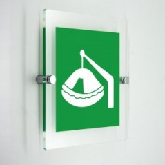 Zattera di salvataggio con alaggio Davit - in plexiglass trasparenti da parete E039