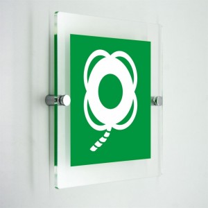 Salvagente con cima - in plexiglass trasparenti da parete E041