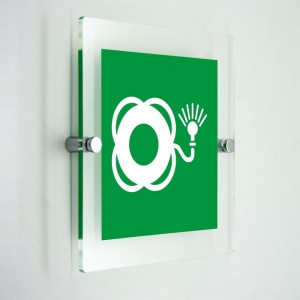 Salvagente con luce - in plexiglass trasparenti da parete E042