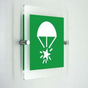 Razzo con paracadute - in plexiglass trasparenti da parete E049