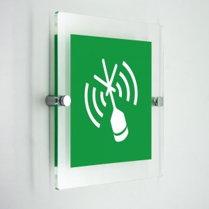 Radiofaro indicatore di posizione di emergenza - in plexiglass trasparenti da parete E052