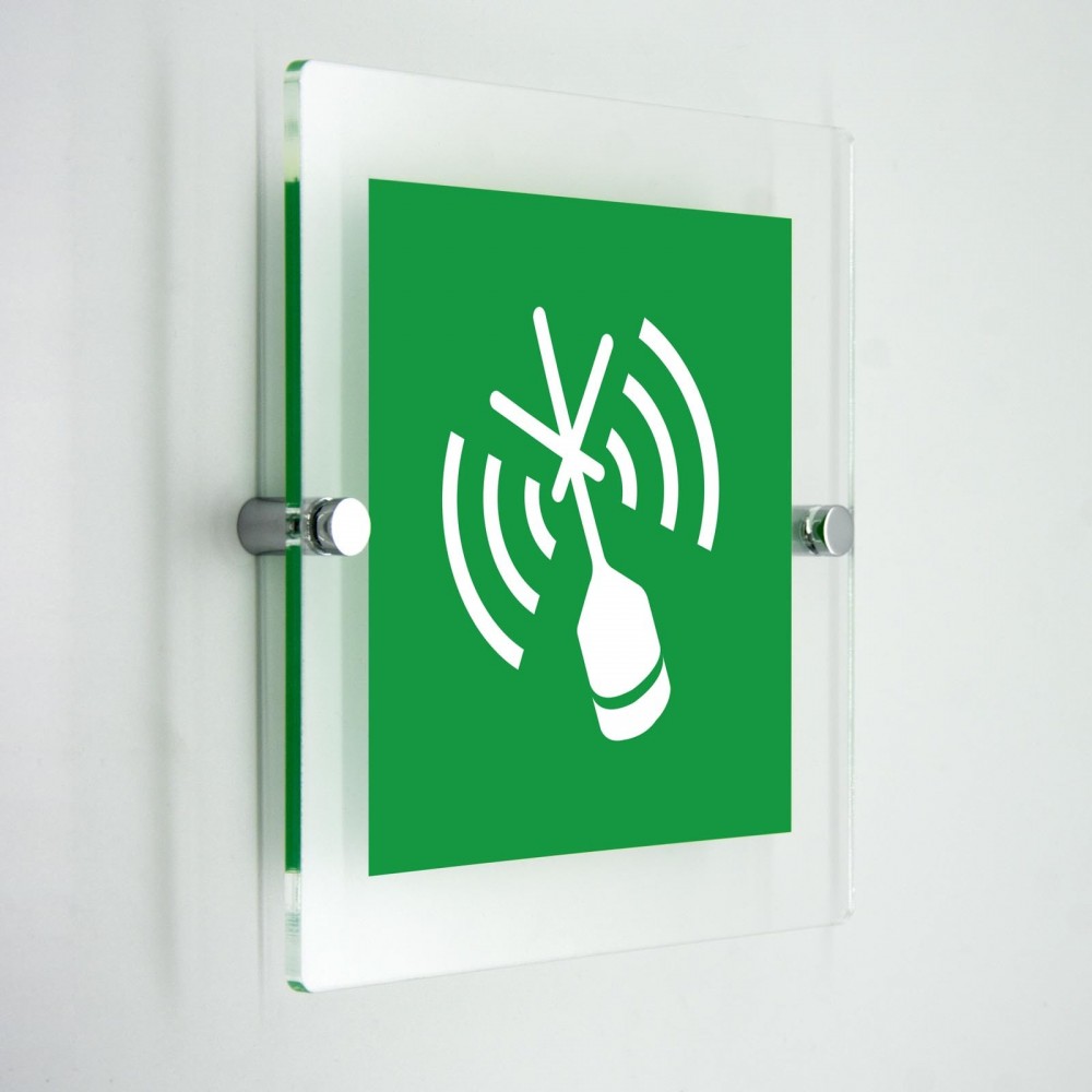 Radiofaro indicatore di posizione di emergenza - in plexiglass trasparenti da parete E052