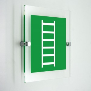 Scala di emergenza - in plexiglass trasparenti da parete E059