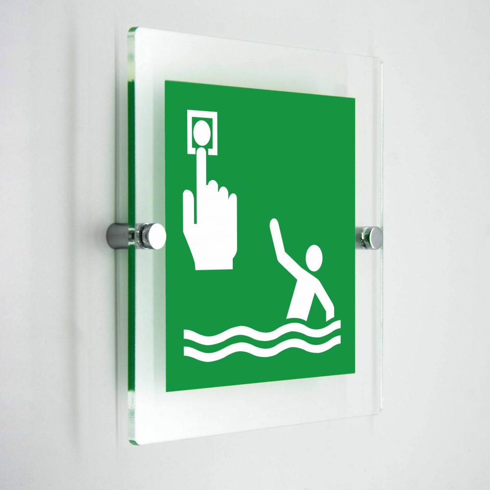 Punto di chiamata persona in mare - in plexiglass trasparenti da parete E069