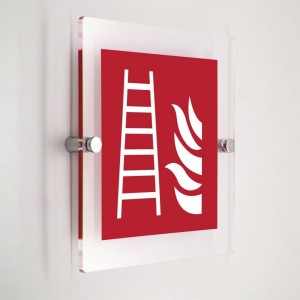 Scala antincendio - in plexiglass trasparenti da parete F003