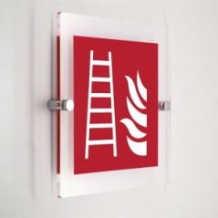 Scala antincendio - in plexiglass trasparenti da parete F003