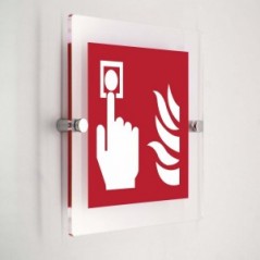 Pulsante di allarme antincendio - in plexiglass trasparenti da parete F005