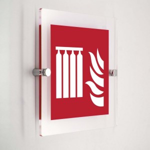 Sistema fisso di estintori in serie - in plexiglass trasparenti da parete F008