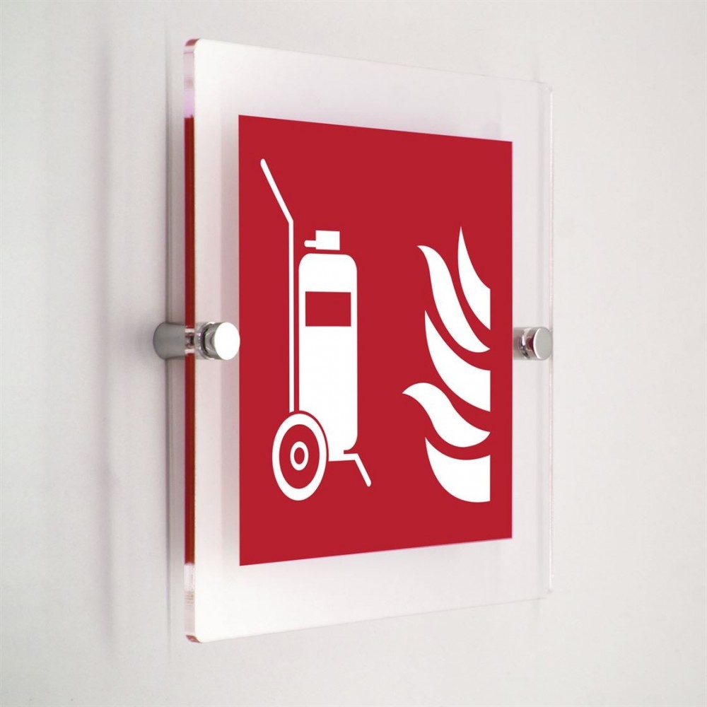 Estintore carrellato - in plexiglass trasparenti da parete F009