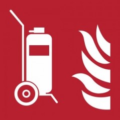 Estintore carrellato - in plexiglass trasparenti da parete F009