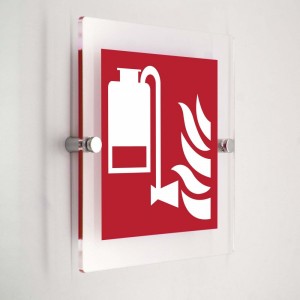 Estintore portatile a schiuma - in plexiglass trasparenti da parete F010