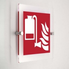 Estintore portatile a schiuma - in plexiglass trasparenti da parete F010