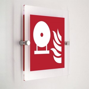 Cartello Allarme Antincendio Con Pittogramma - 160x60 Mm PVC - Prodotto In Francia Da AUA SIGNALETIQUE
